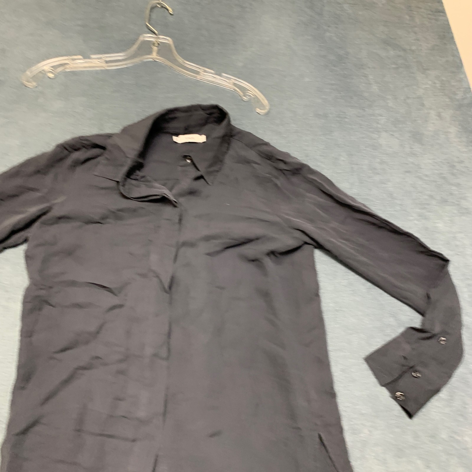 Vince Shirt Womens 4 Gray Casual Long Sleeve Collared Classic Button Front