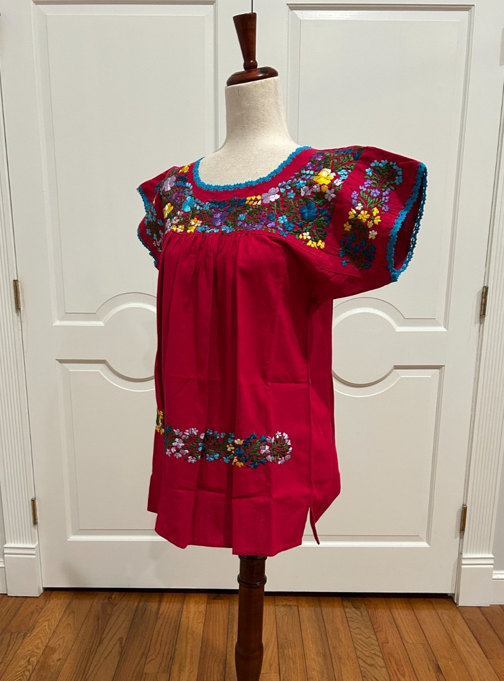 Sandra Blouse From San Antonino Oaxaca mexico. Artisan Top, Boho, short sleeve.