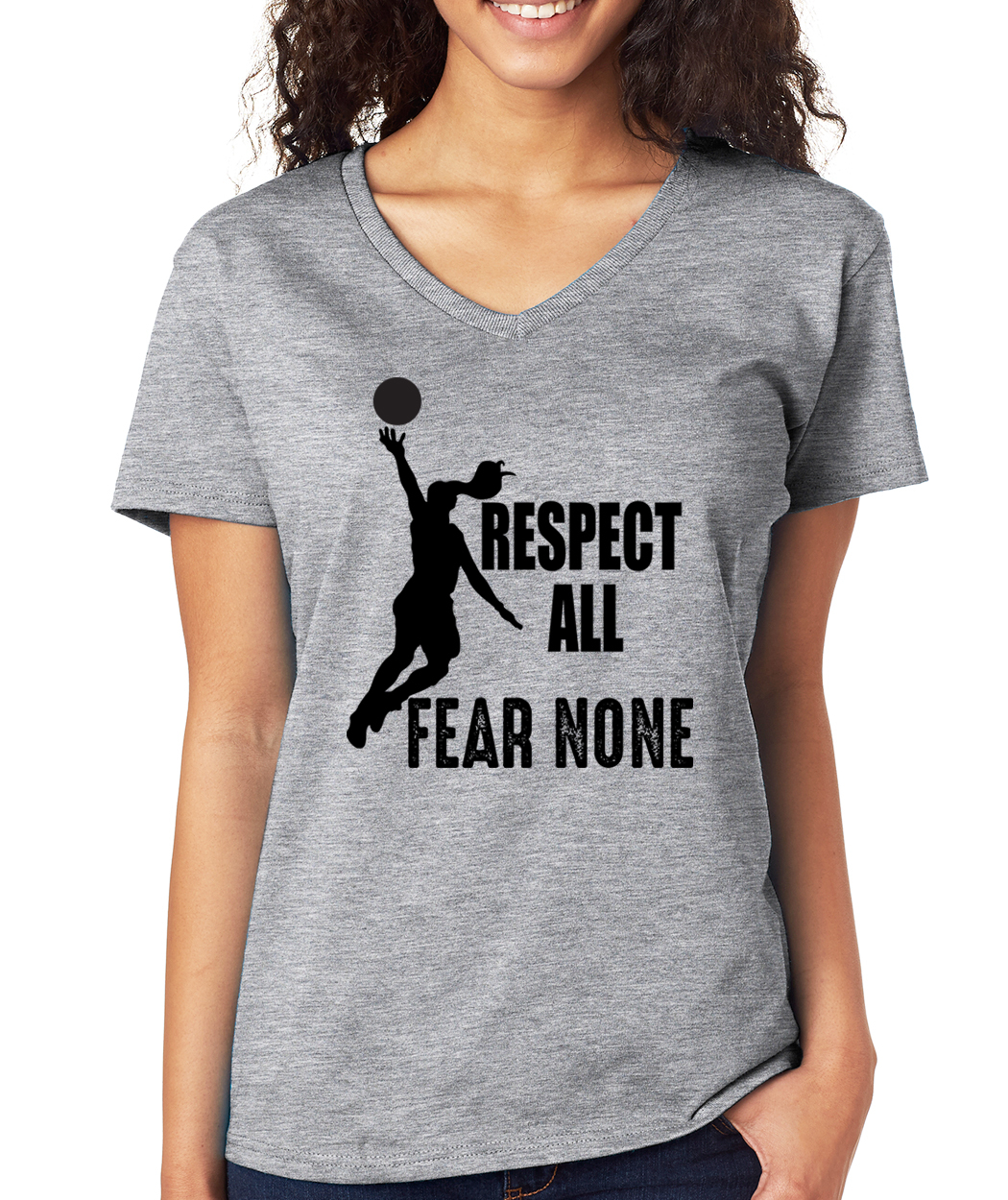 RESPECT ALL FEAR NONE basketball season player ncaa nba Women’s V-neck T-Shirt