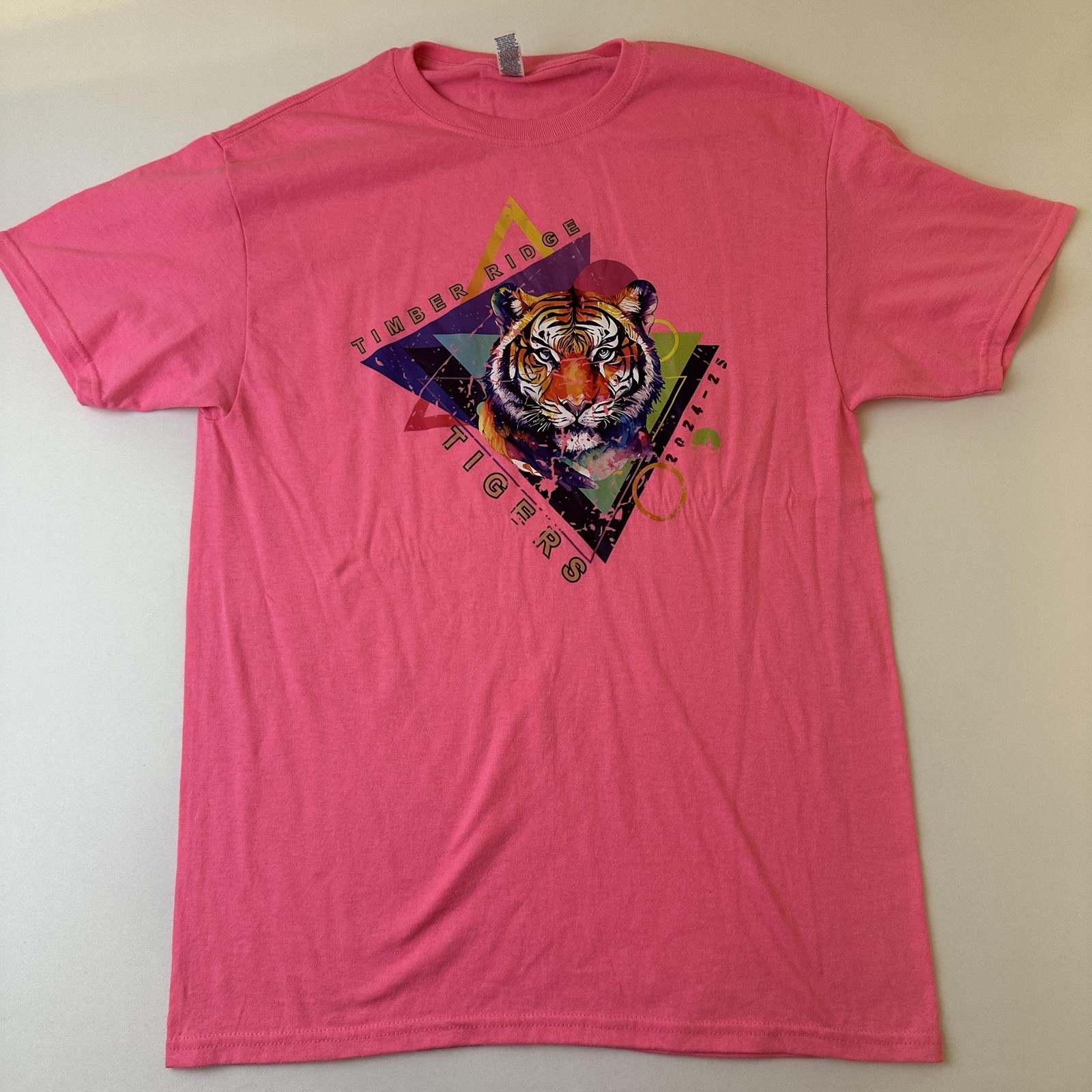 Timber Ridge Tigers Shirt Womens Medium Pink 2024-25 Graphic Jerzees T-Shirt Tee