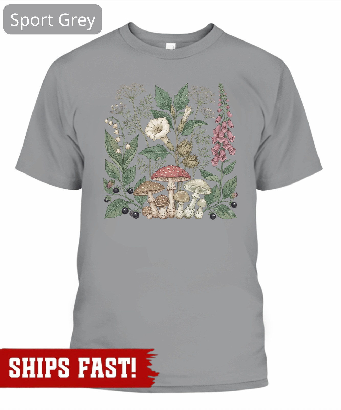 Poisonous Plants Shirt, Botanical Goth Shirt, Dark Academia Botanical Tee, Witch