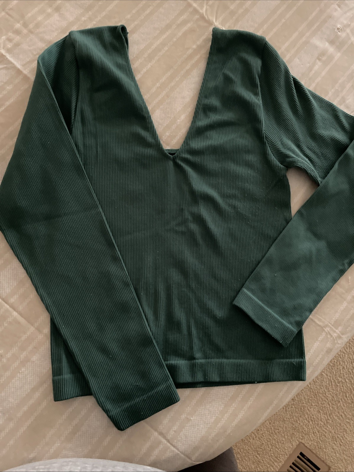 Lot Of 2 Tops Size S Cropped Fitted Ribbed V-Back WorkOut Long-Sleeve A New Day