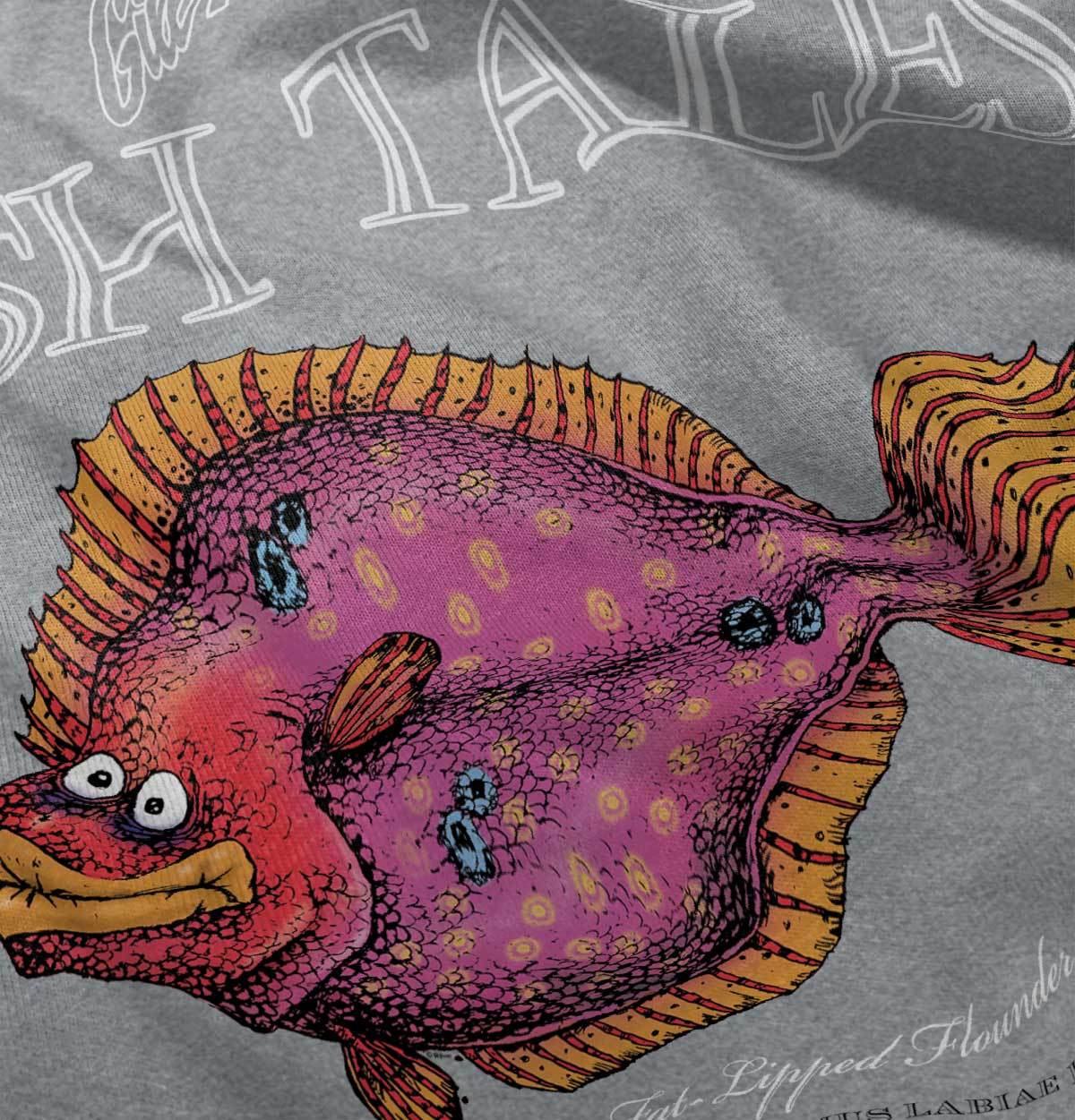 Gill McFinns Fishing Gift Cartoon Fisherman Womens or Mens Crewneck T Shirt Tee