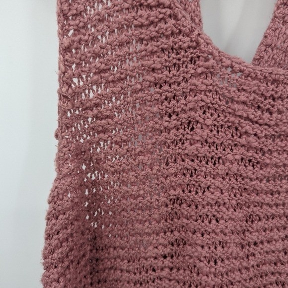AMERICAN EAGLE Tank Womens Medium Med M Pink Open Back Racerback Sweater