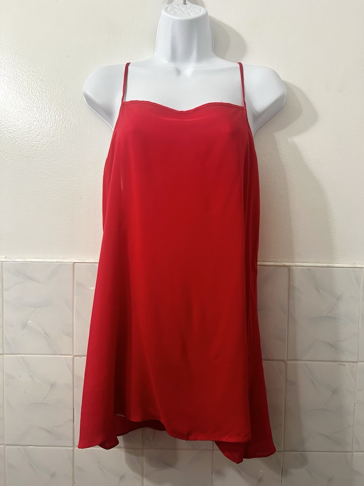 Free People Sleeveless Tunic Top Mini Dress S Red Whimsigoth Vamp Semi Sheer
