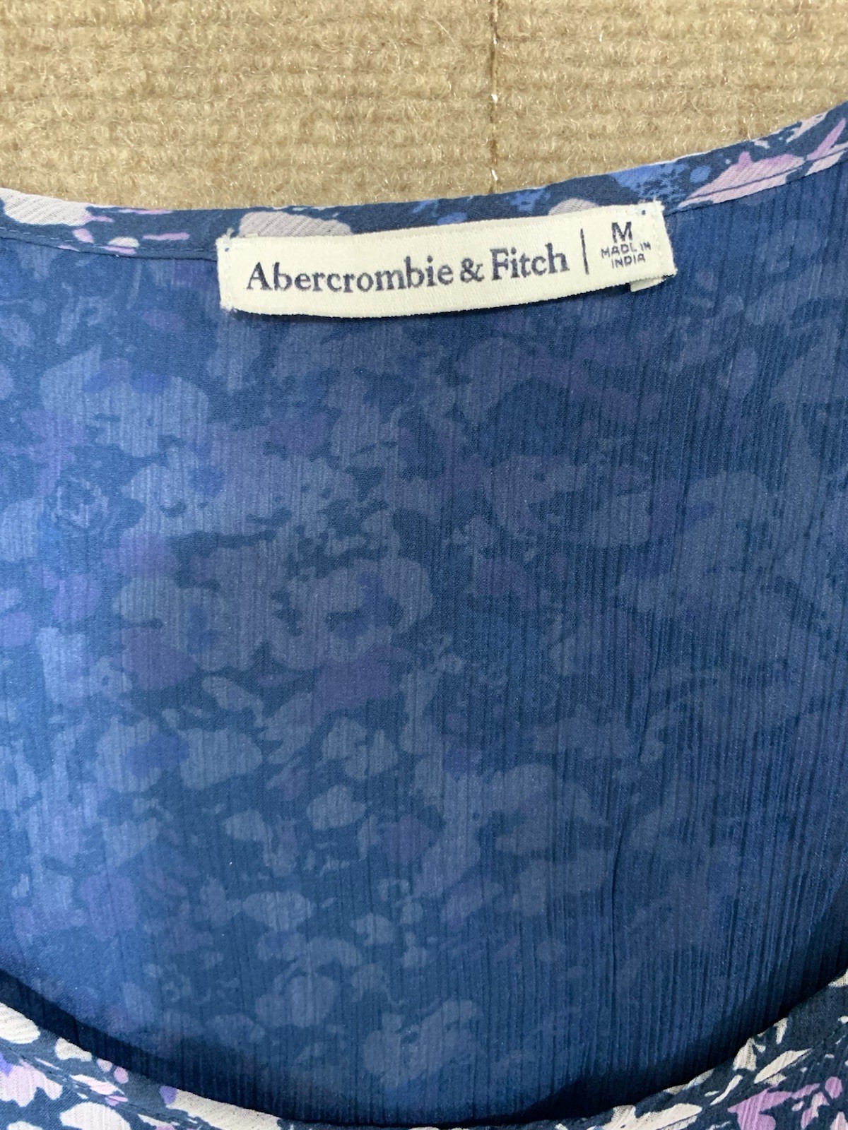 Abercrombie Fitch Milkmaid Blouse M Smocked Coquette Balloon Sleeves Peasant