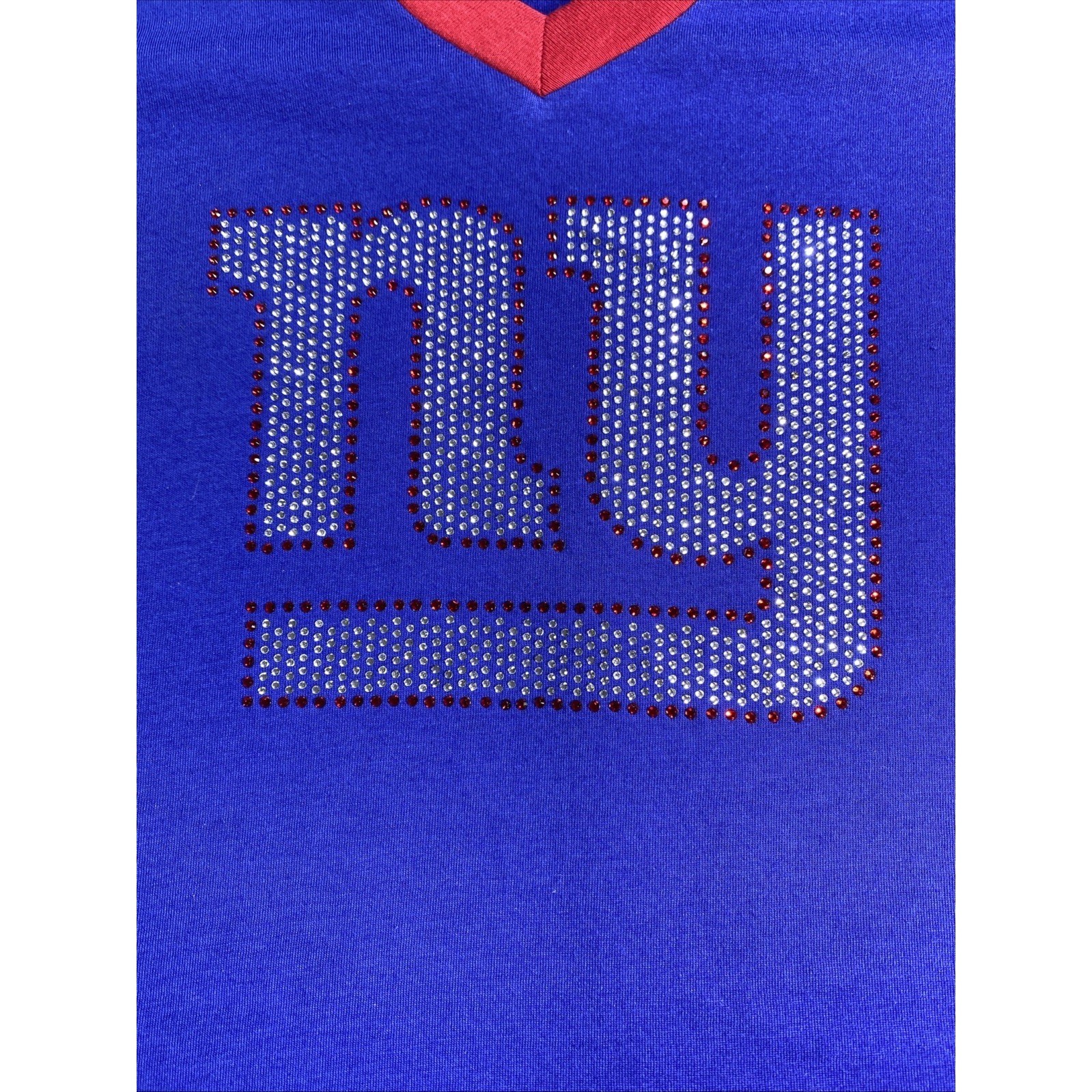 New York Giants Shirt Womens L Football Studded Big Logo Fan Apparel NFL New NWT