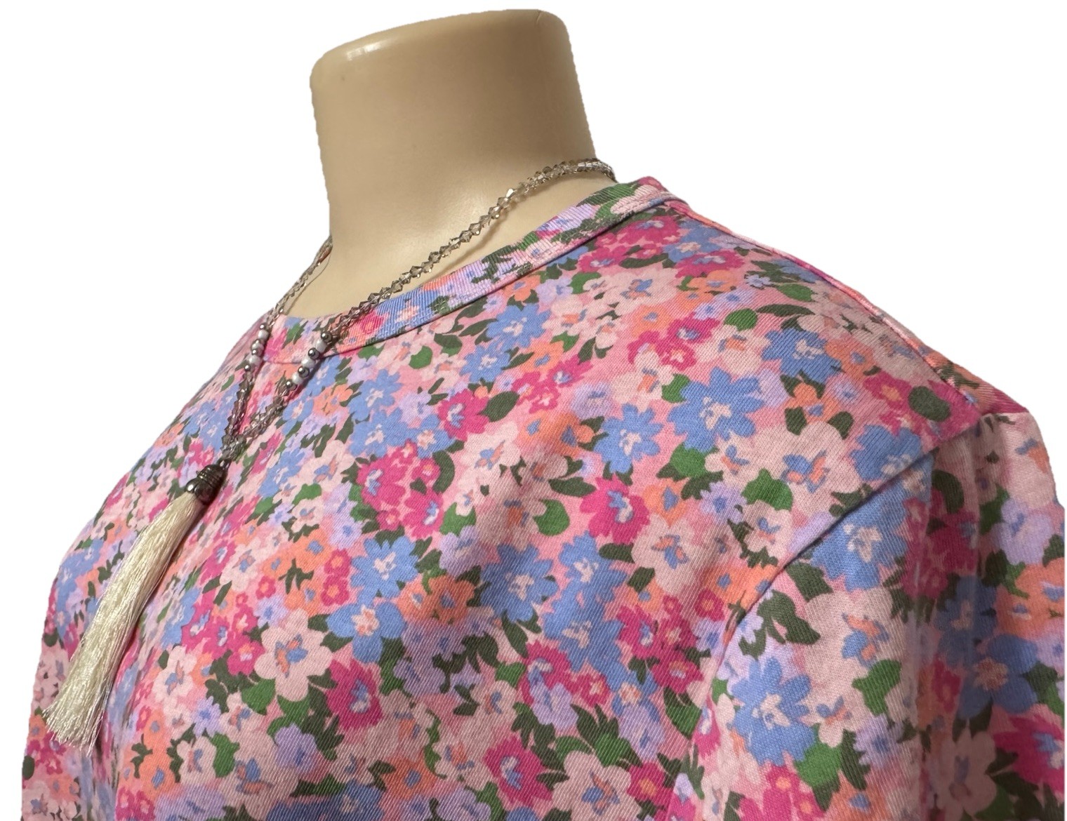 OLD NAVY womens top NEW size XL floral cotton knit tee cropped shirt pretty NWT