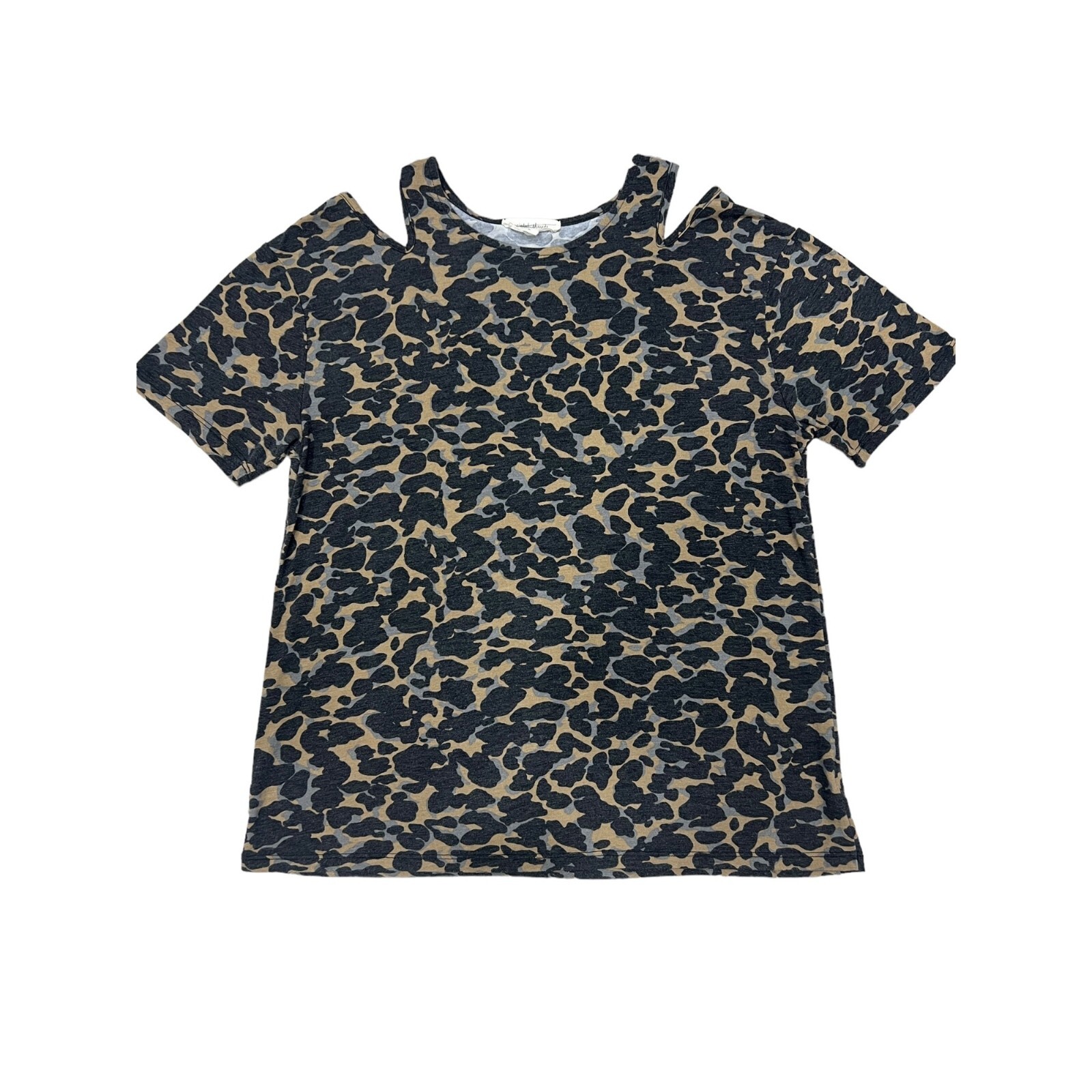 Painted Threads Size L Camouflage Camo Cut-out Shoulder Top Blouse