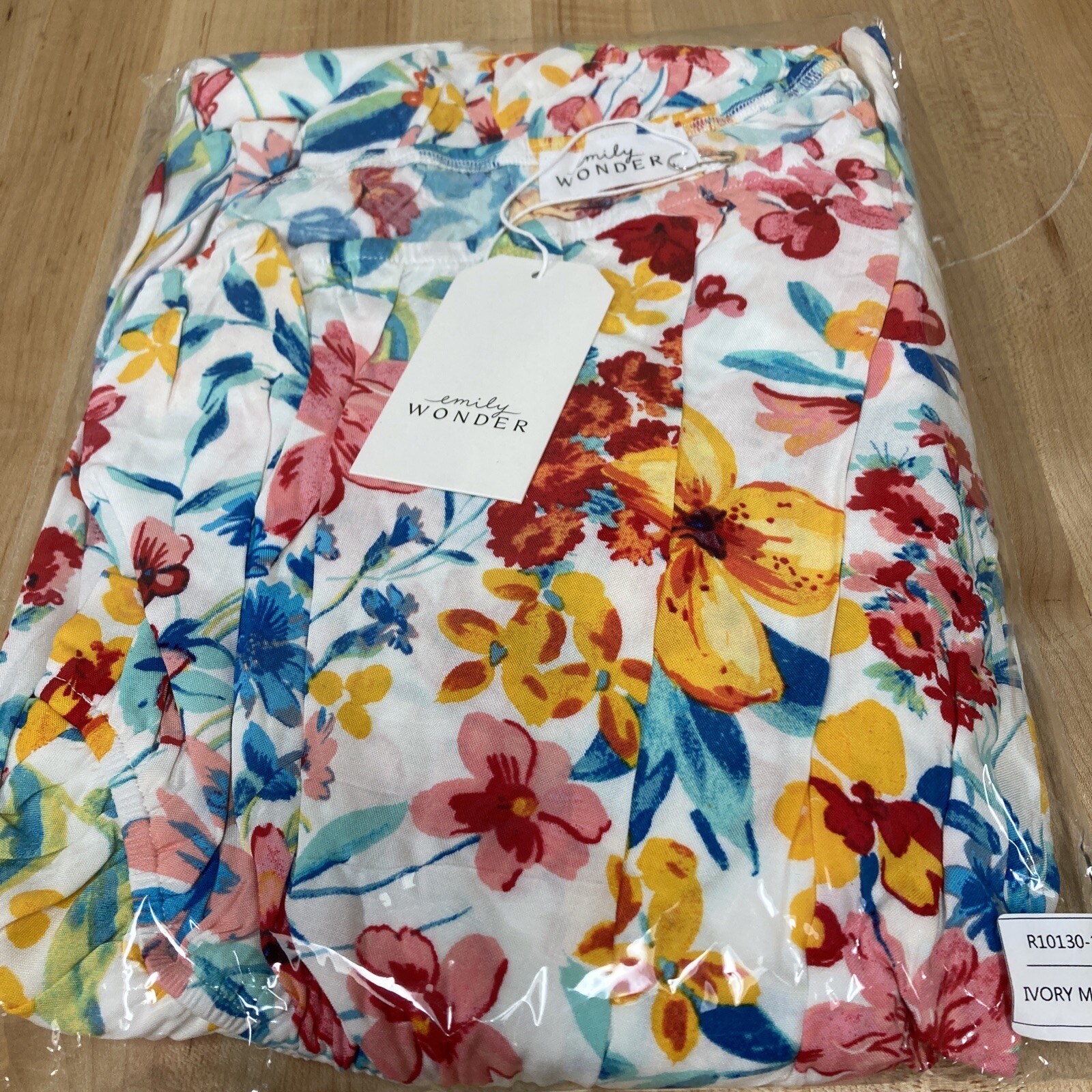 NEW Emily Wonder BEING OPEN FLORAL ONE SHOULDER JUMPSUIT (IVORY MULTI) Large