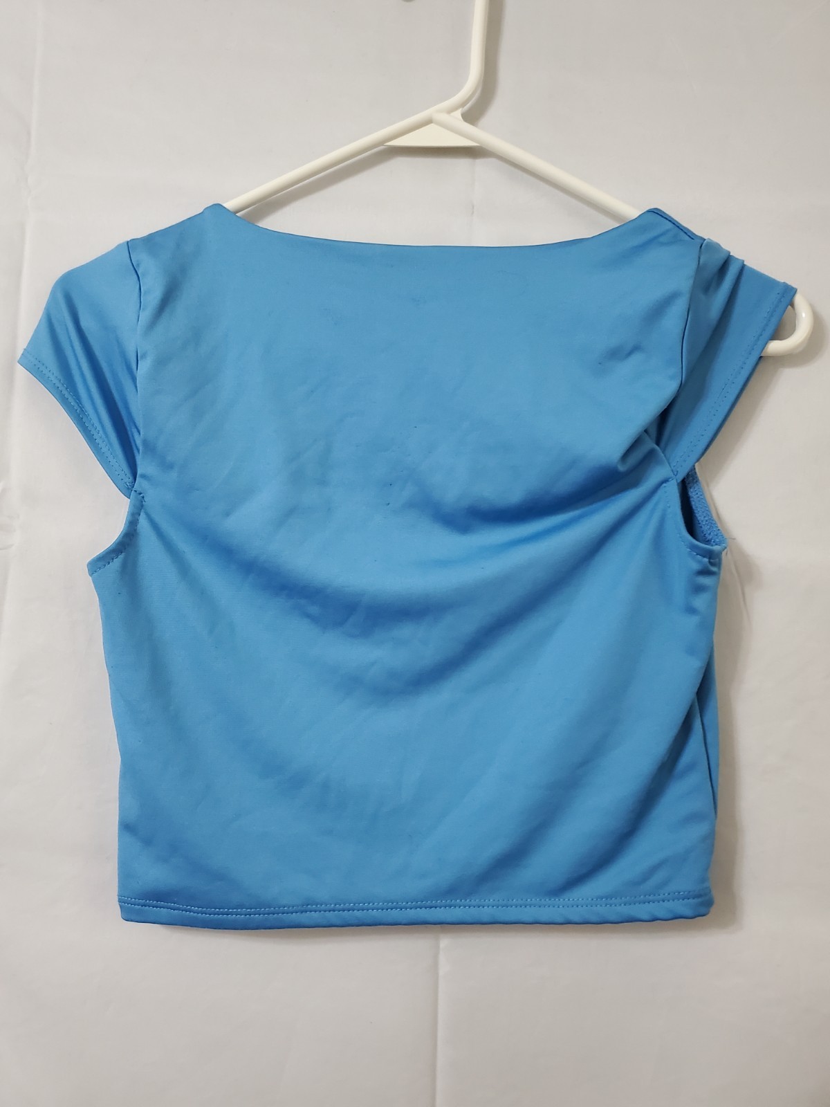 Live In The Moment Crop Top Square-Neck Blue Size Small Women’s Cap Sleeve