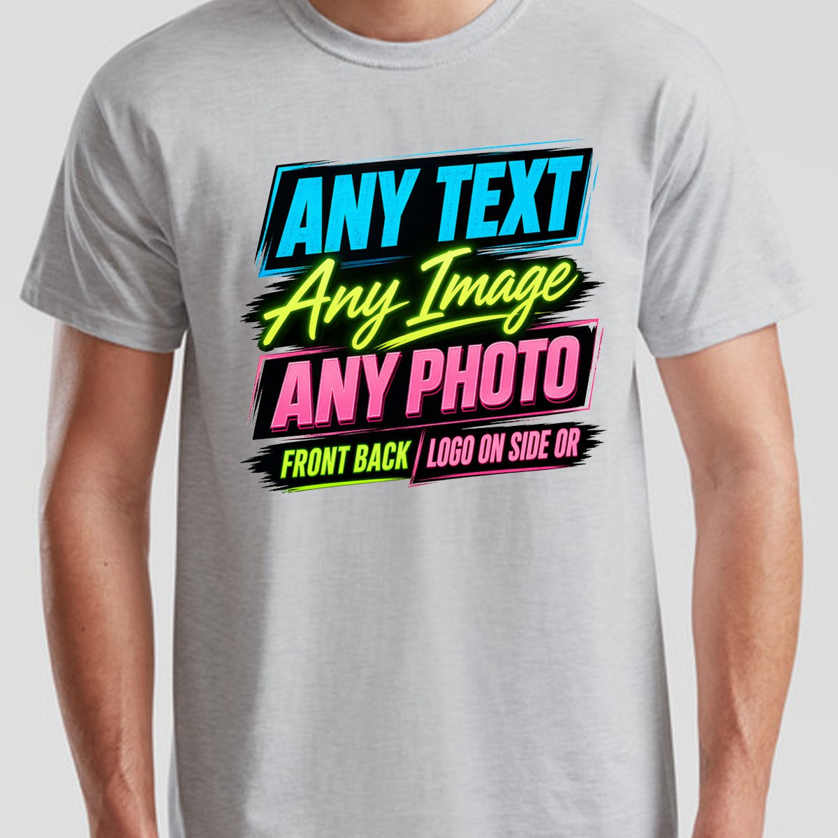 Personalised Unisex T Shirt UK Custom Print With Any Text Photo Design Your Own
