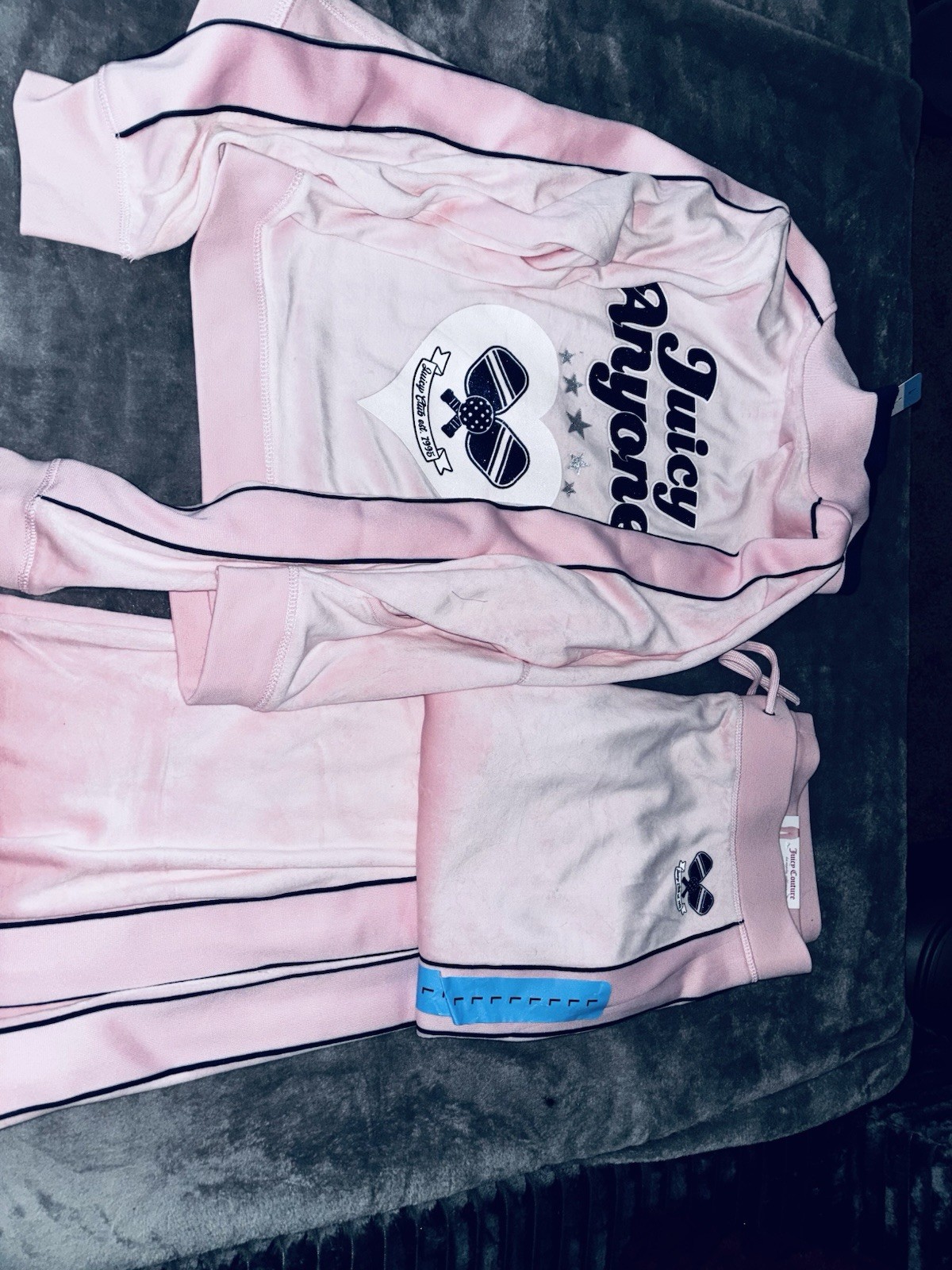 NWT Juicy Couture Velour Tracksuit Set Pink Women’s Size L Pickleball Set