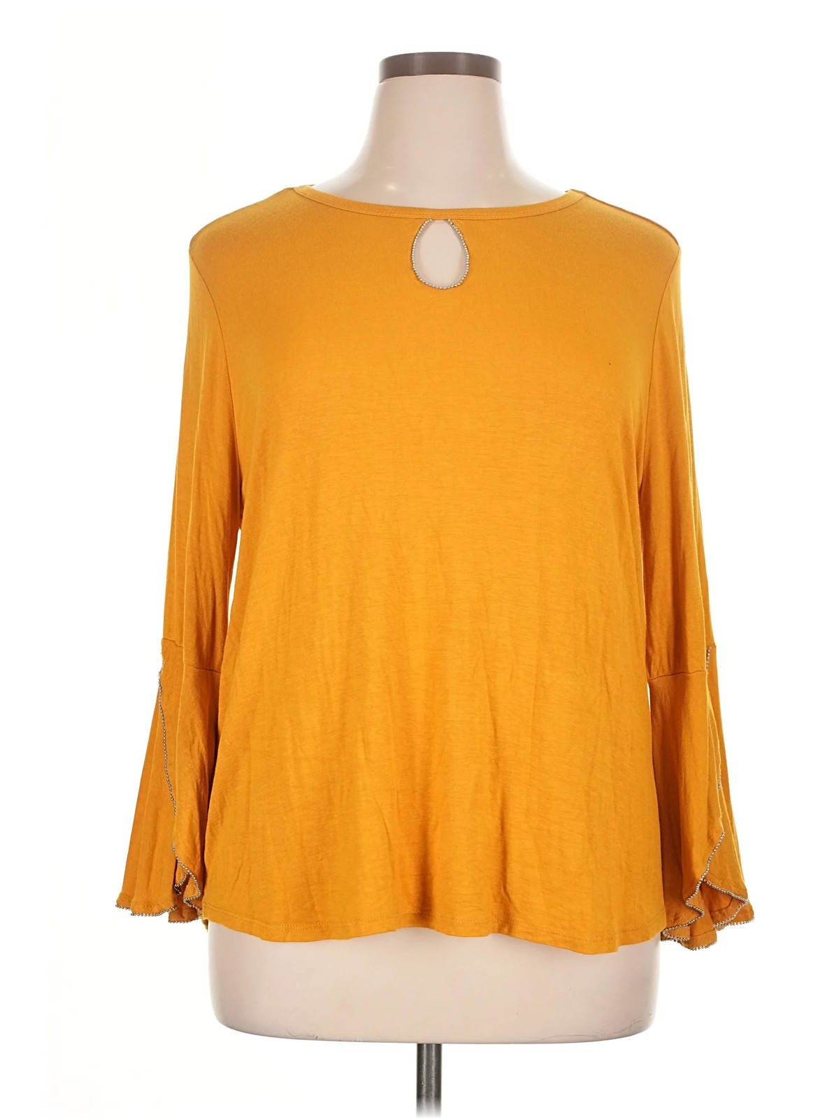 Inner Circle Inc. Women Yellow Long Sleeve Blouse XL