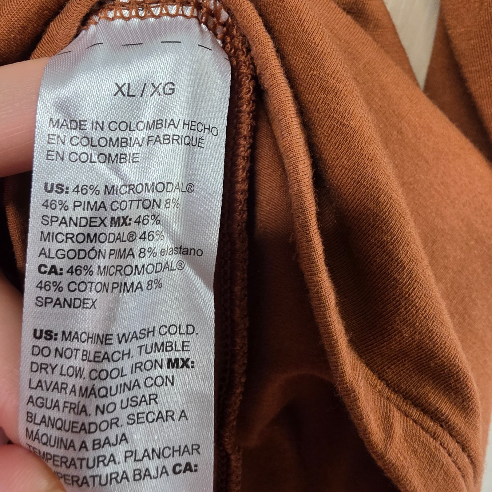 Chico’s The Ultimate Tee Size 3 XL Brown V-Neck 3/4 Sleeve Pima Cotton Blend Top
