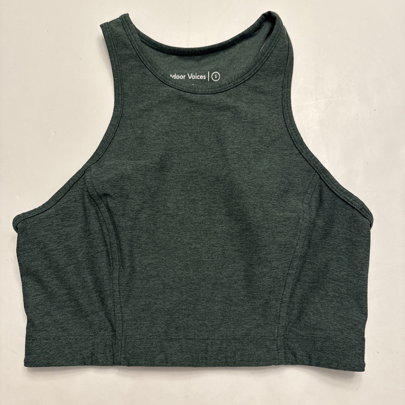 Outdoor Voices Athena Crop Tank Top Green Yoga Running Support Size Small