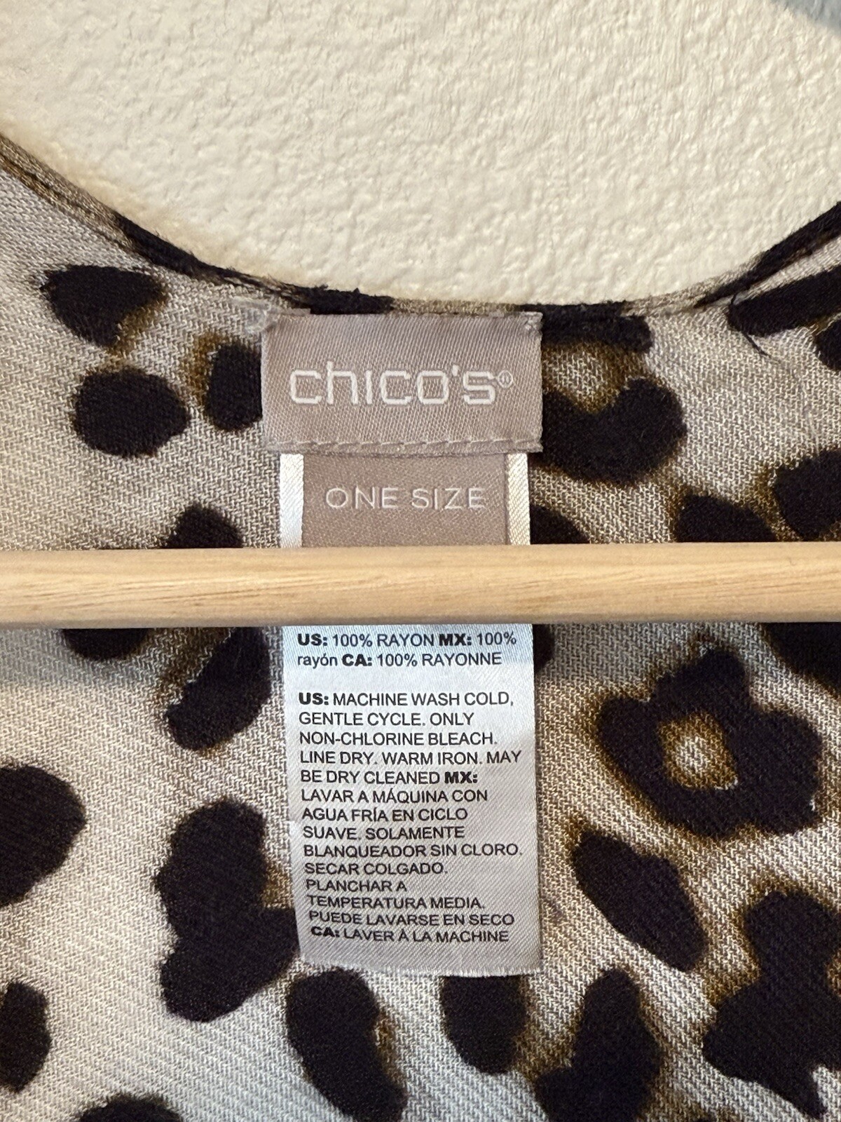 Chico’s Women’s One Size Leopard Print Fusion Ruana Poncho Lightweight Kimono