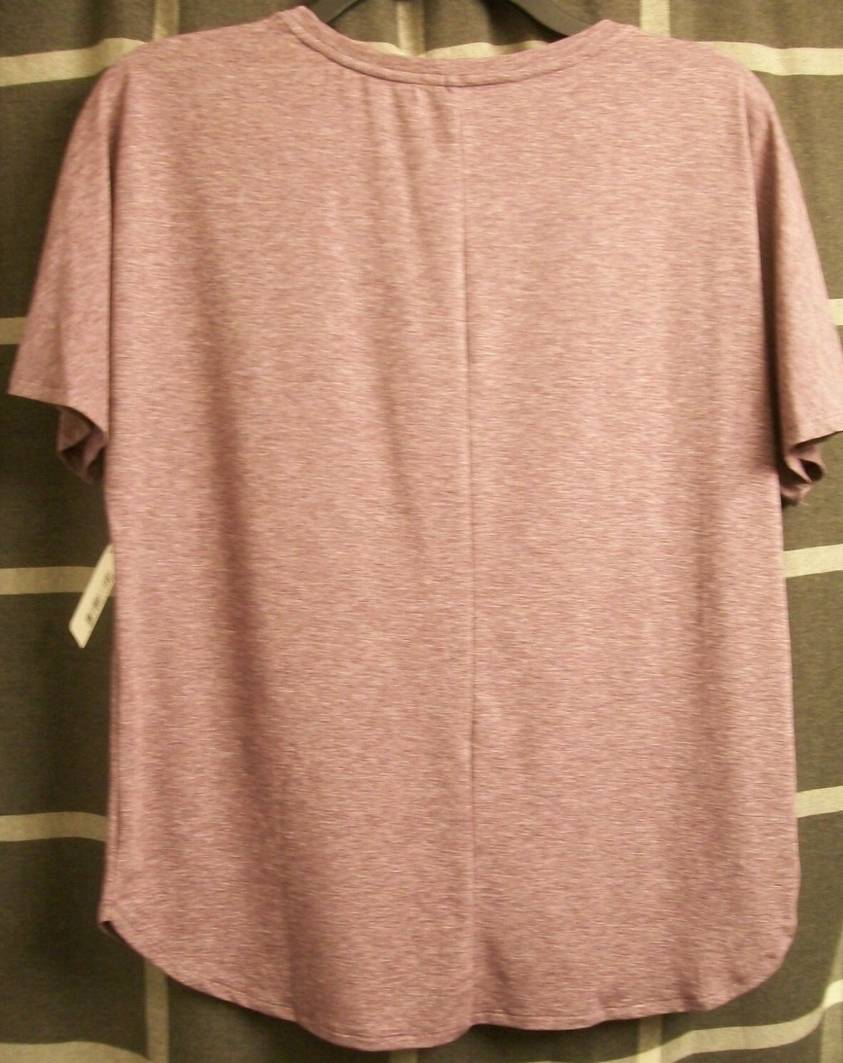 Womens Athletic T-shirt Top Sz S Activewear White Logo Purple Jersey Slub Knit