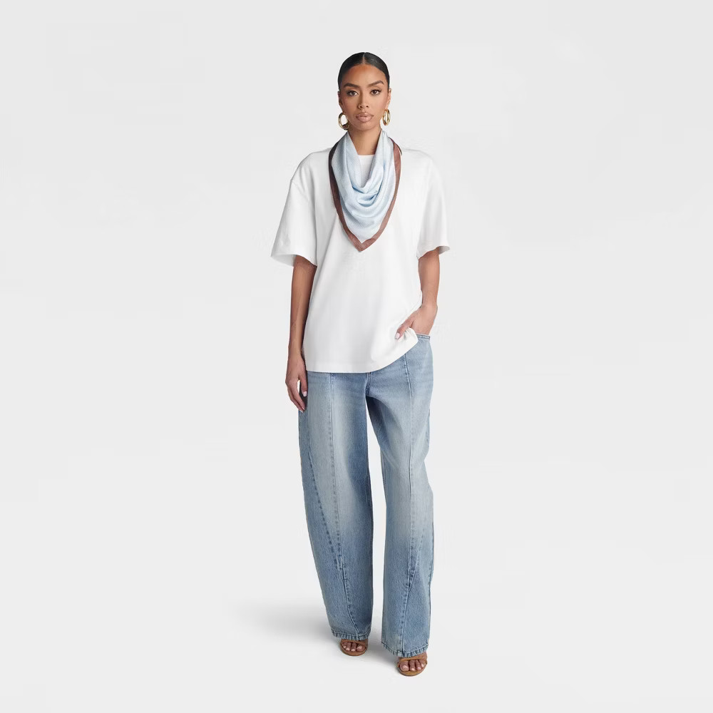 KBB by KAHLANA Women Oversized Short Sleeve ‘The Scarf T-Shirt’ – White