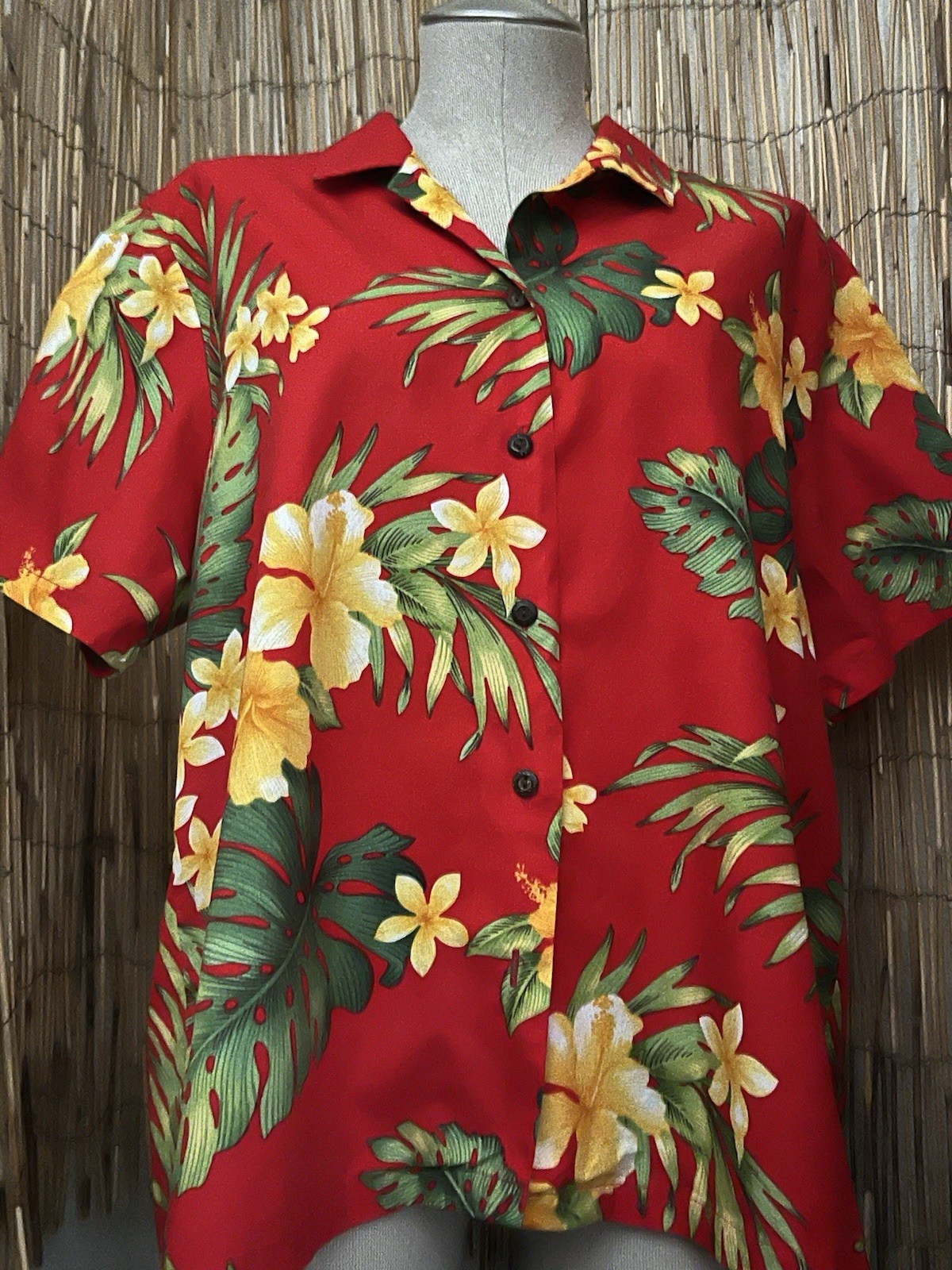Puanani Ladies SS Button Up Hawaiian Shirt-Size XXL-100% Cotton-MADE IN HAWAII