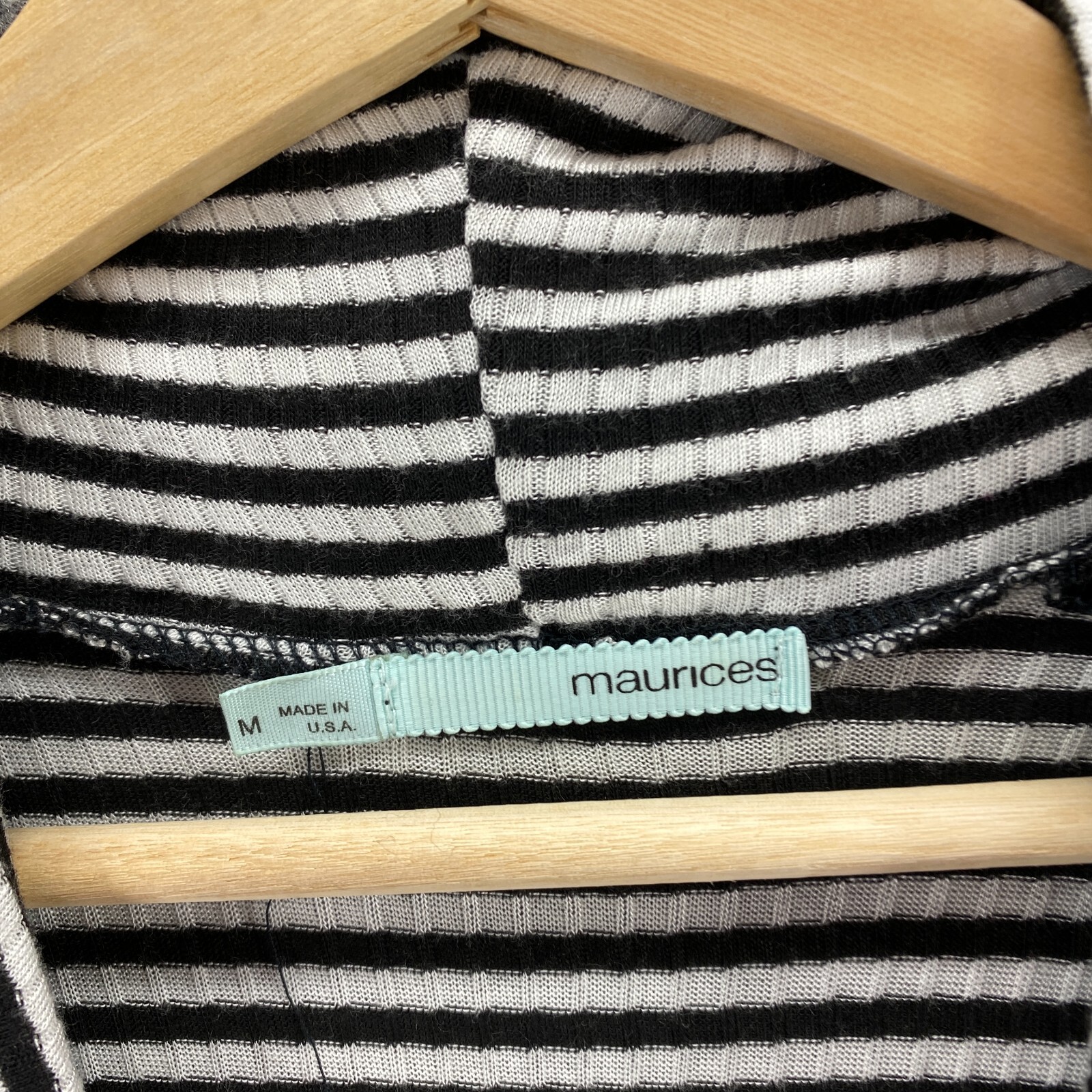 Maurices Blouse Women M Black Striped Cowl Neck Long Sleeve Rayon Casual