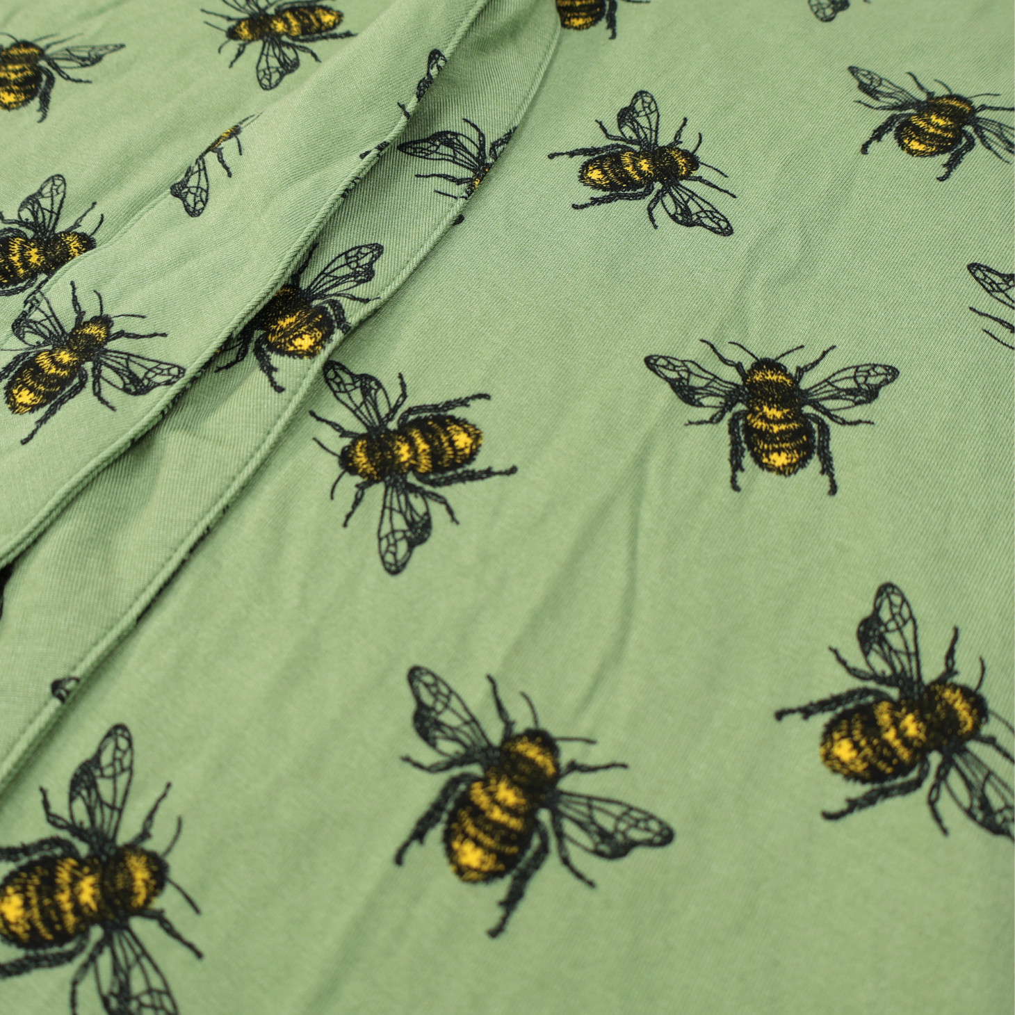 ModCloth Bee Print Tie Neck Tank Top XL Green Sleeveless Novelty NWT