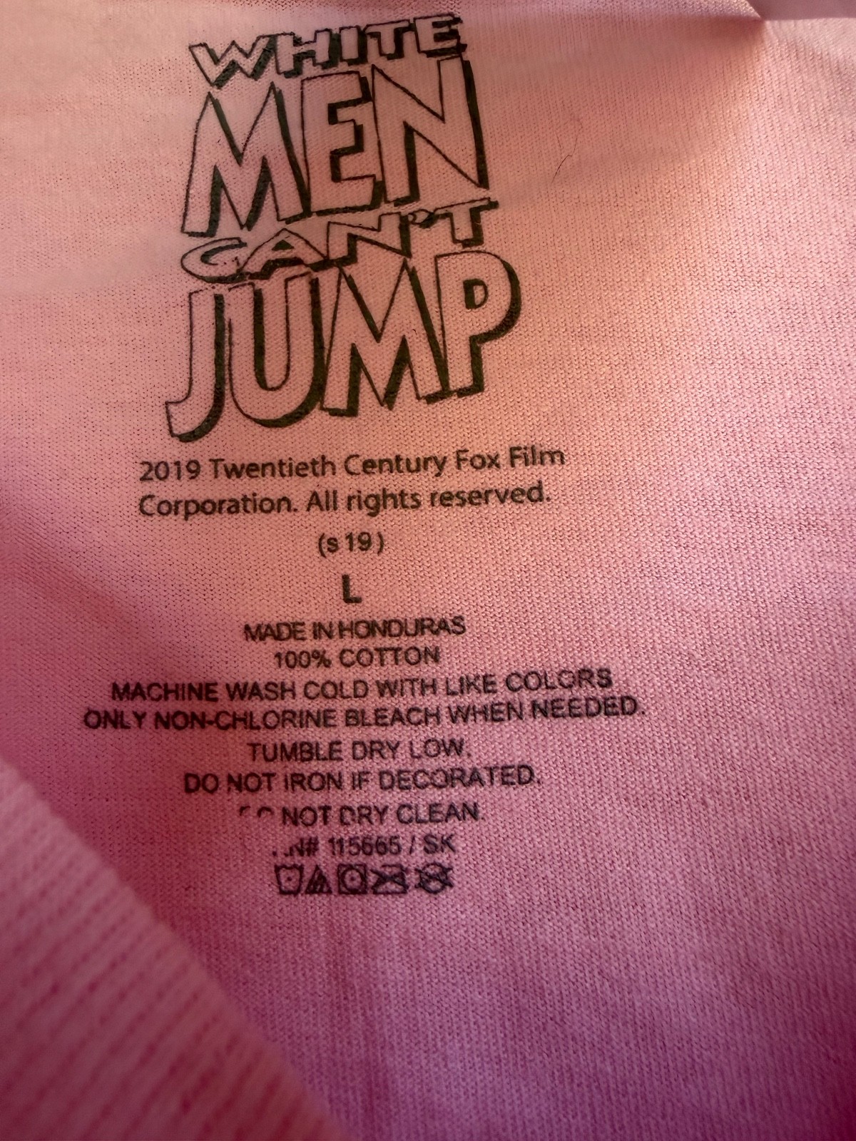 Women’s Rue21 White Men Can’t Jump Pink Long Sleeve T-shirt Size Large Cotton