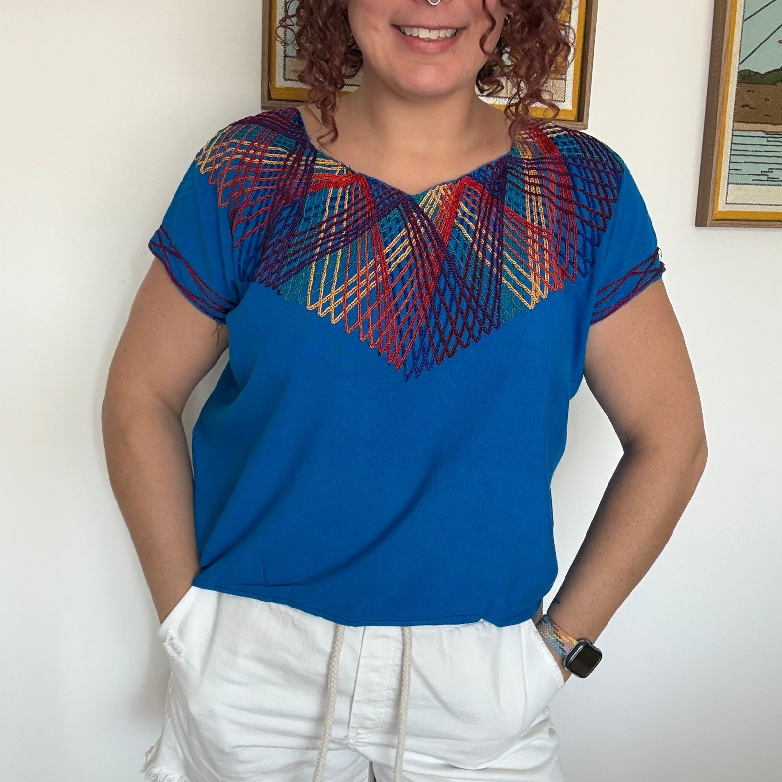 Cerulean bright blue shirt medium