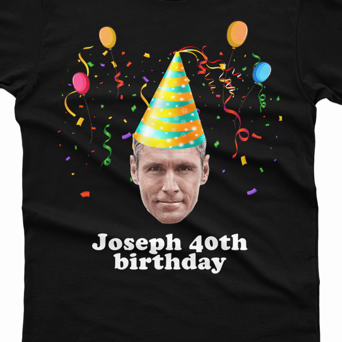 Customisable Photo Birthday T-Shirt Add Name & Age Perfect For Gift #TA-195