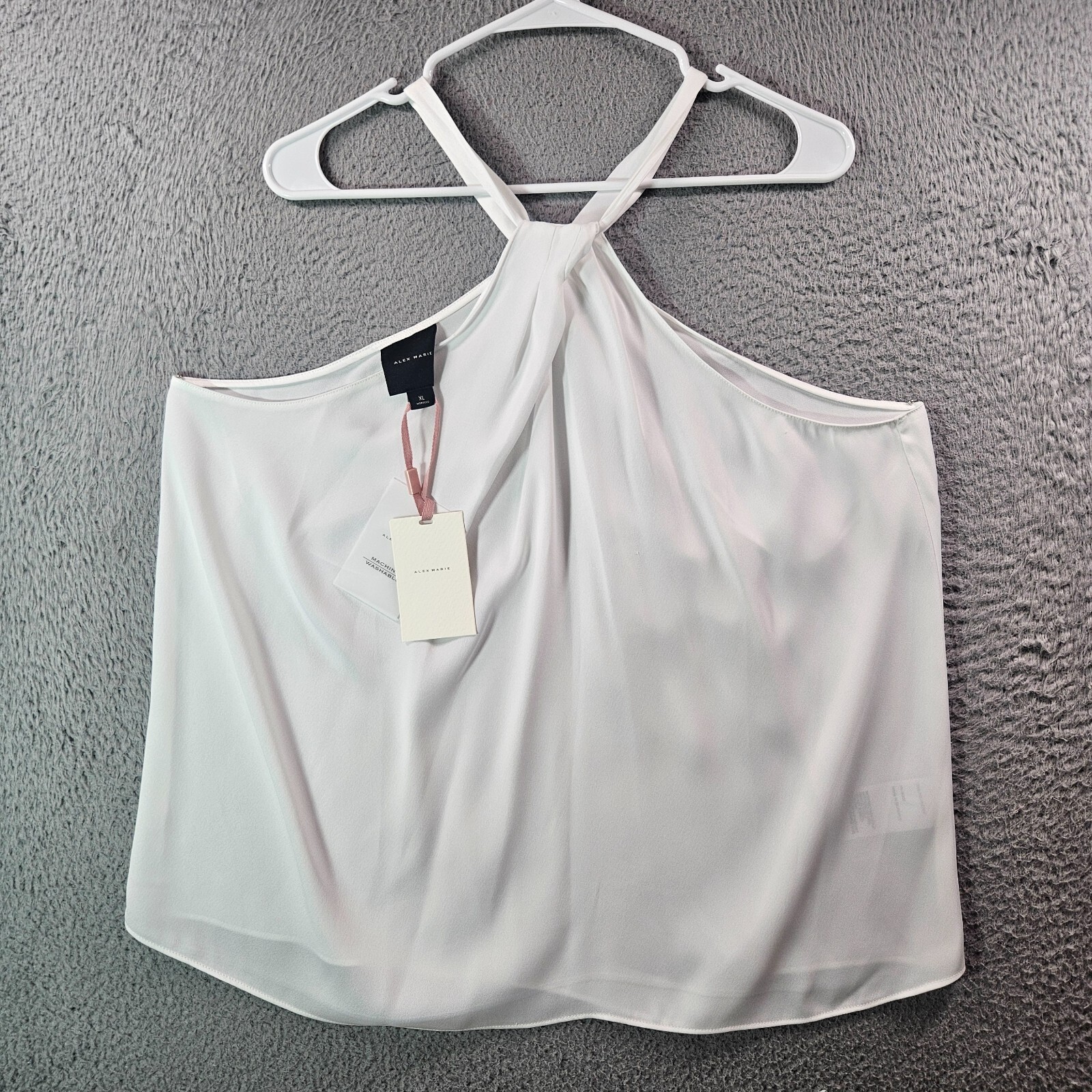 NWT Alex Marie Halter Top Women XL White Tank Top
