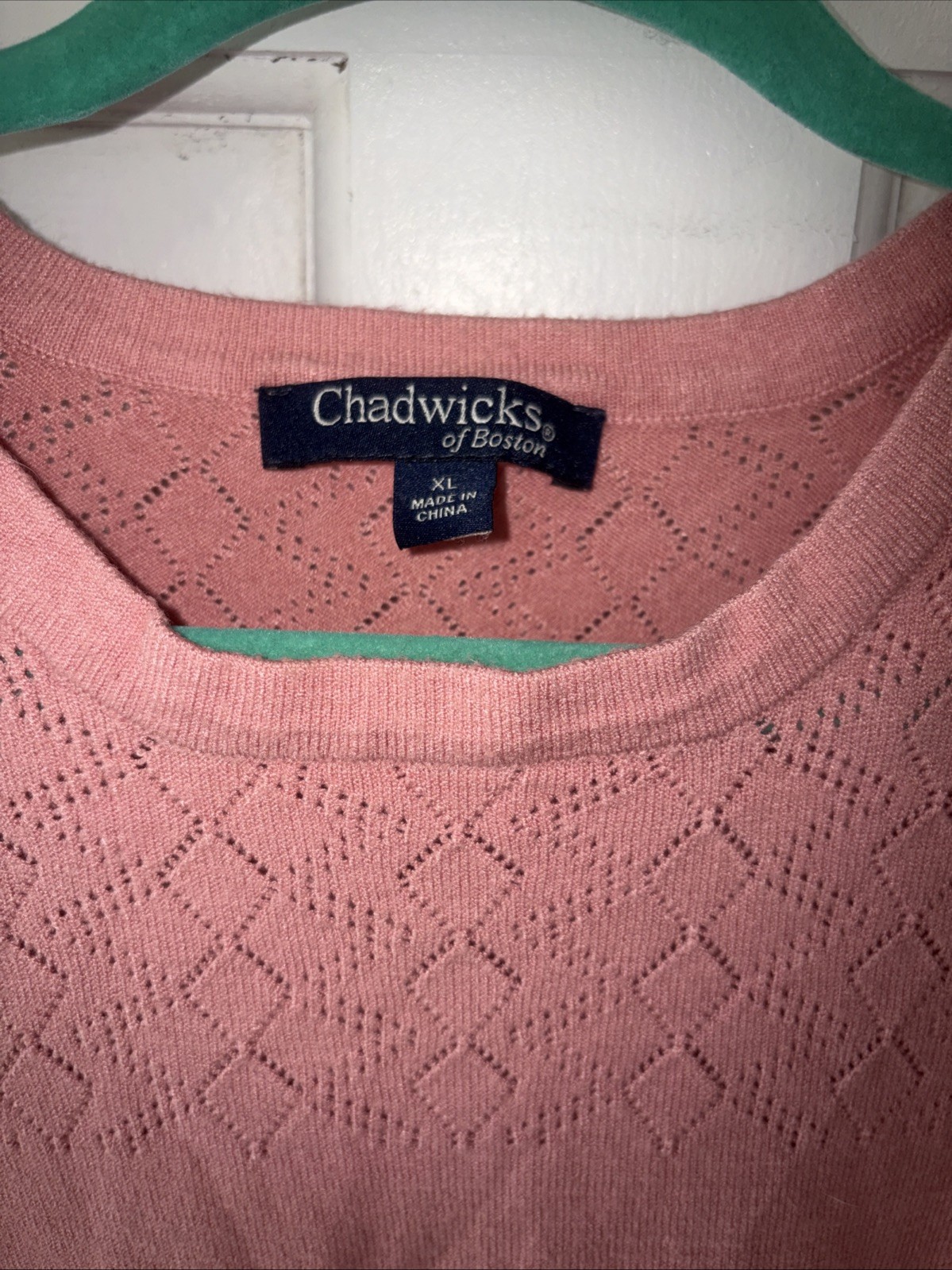 Chadwicks of Boston, Peach Colored, Ruffle Sleeve, Pull Over Woman’s Shirt, XL