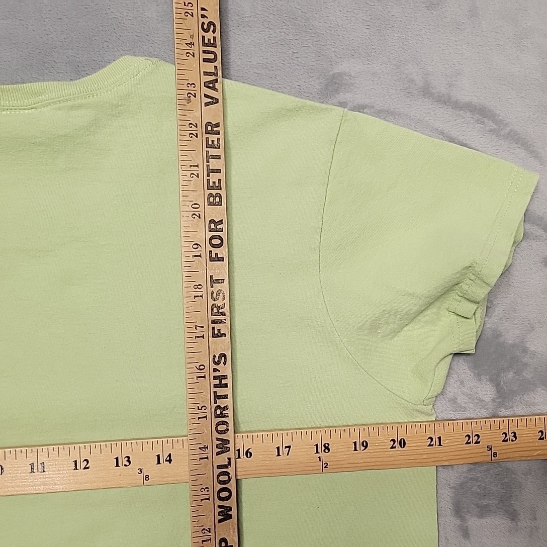 VTG Butterfly Floral Shirt Ladies L Green Nature Garden Short Sleeve Cottage Tee