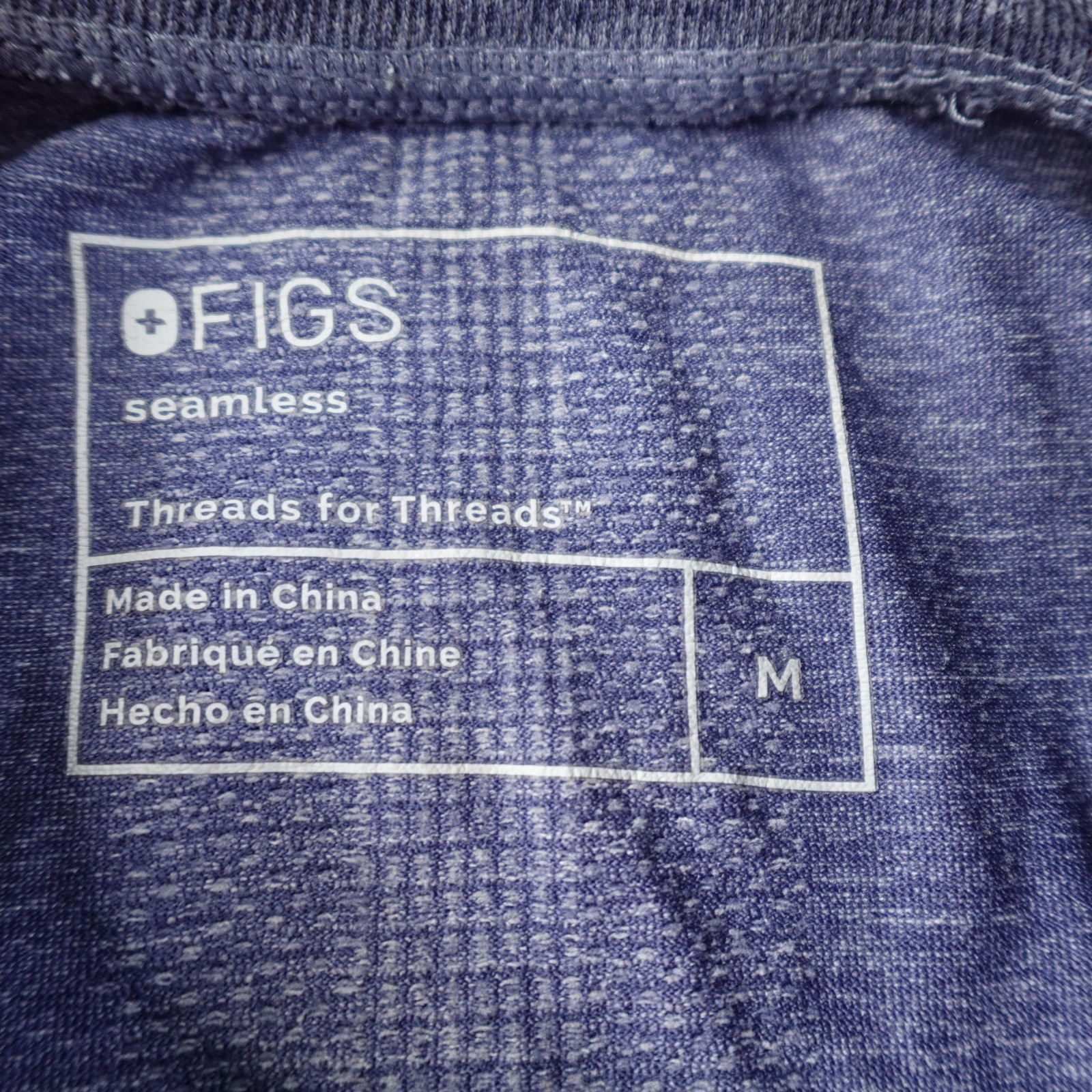 FIGS Salta Seamless Long Sleeve Shirt Womens Medium Blue Athletic Under Scrub