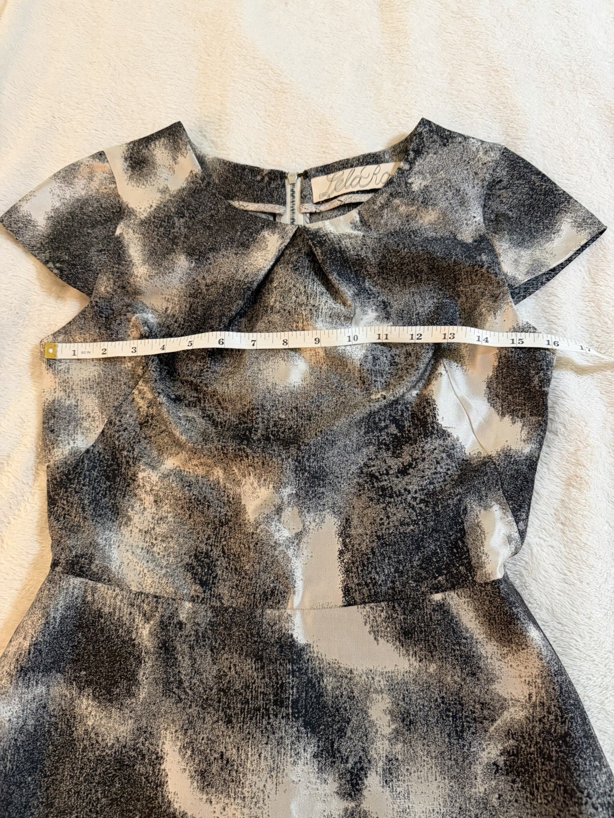 Lela Rose Black/silver Silk Blouse Glamorous Old Money Designer Peplum Back Zip