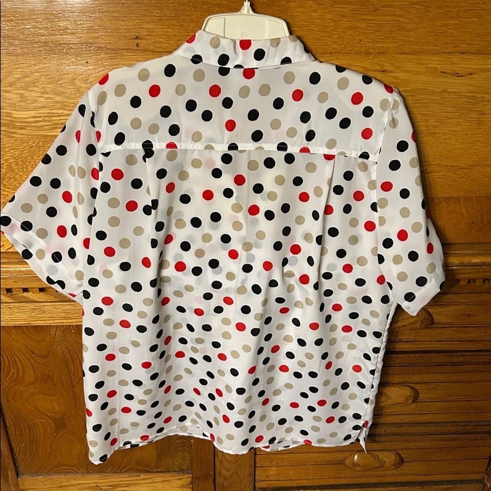 Koret Women’s Short Sleeve Multicolor Polka Dot Button-Up Blouse 80s Y2K Granny