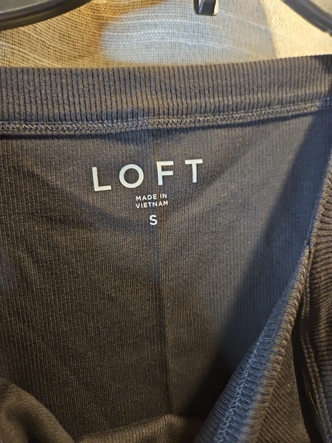 NEW LOFT Perfect Ribbed Square Neck Women Black Tank Top Small Style 751426