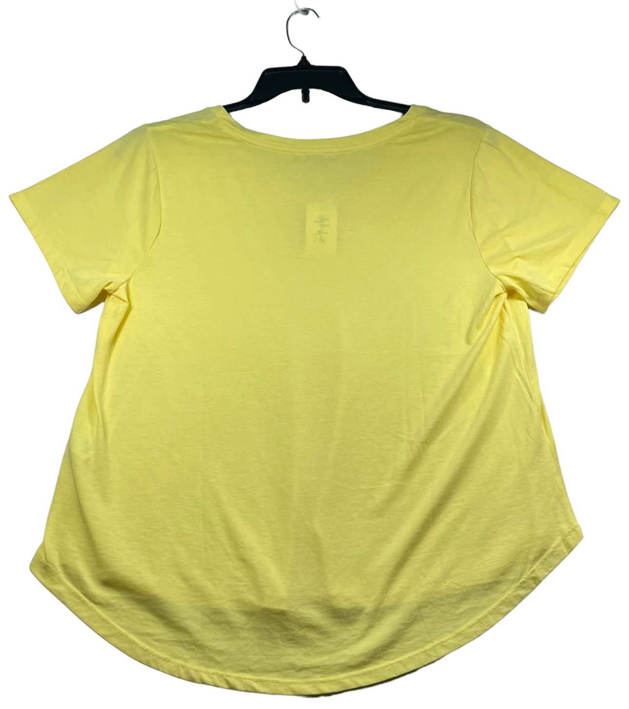 Style and Co Shirt Womens Plus Size 1X Yellow Short Sleeve V-neck Top New