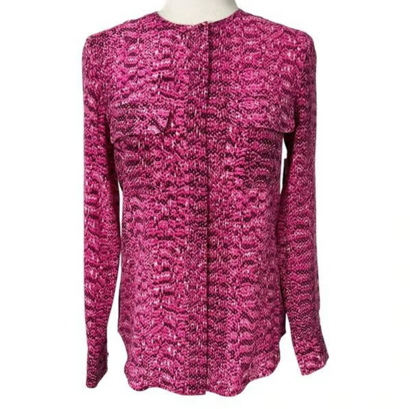 Equipment Women’s Silk Pink Patterned Top Size S