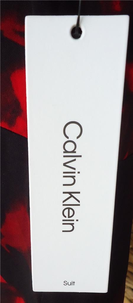 CALVIN KLEIN WOMEN BLACK MULTI FLORAL ABSTRACT PRINT TWISTED FRONT TOP L NWT $59