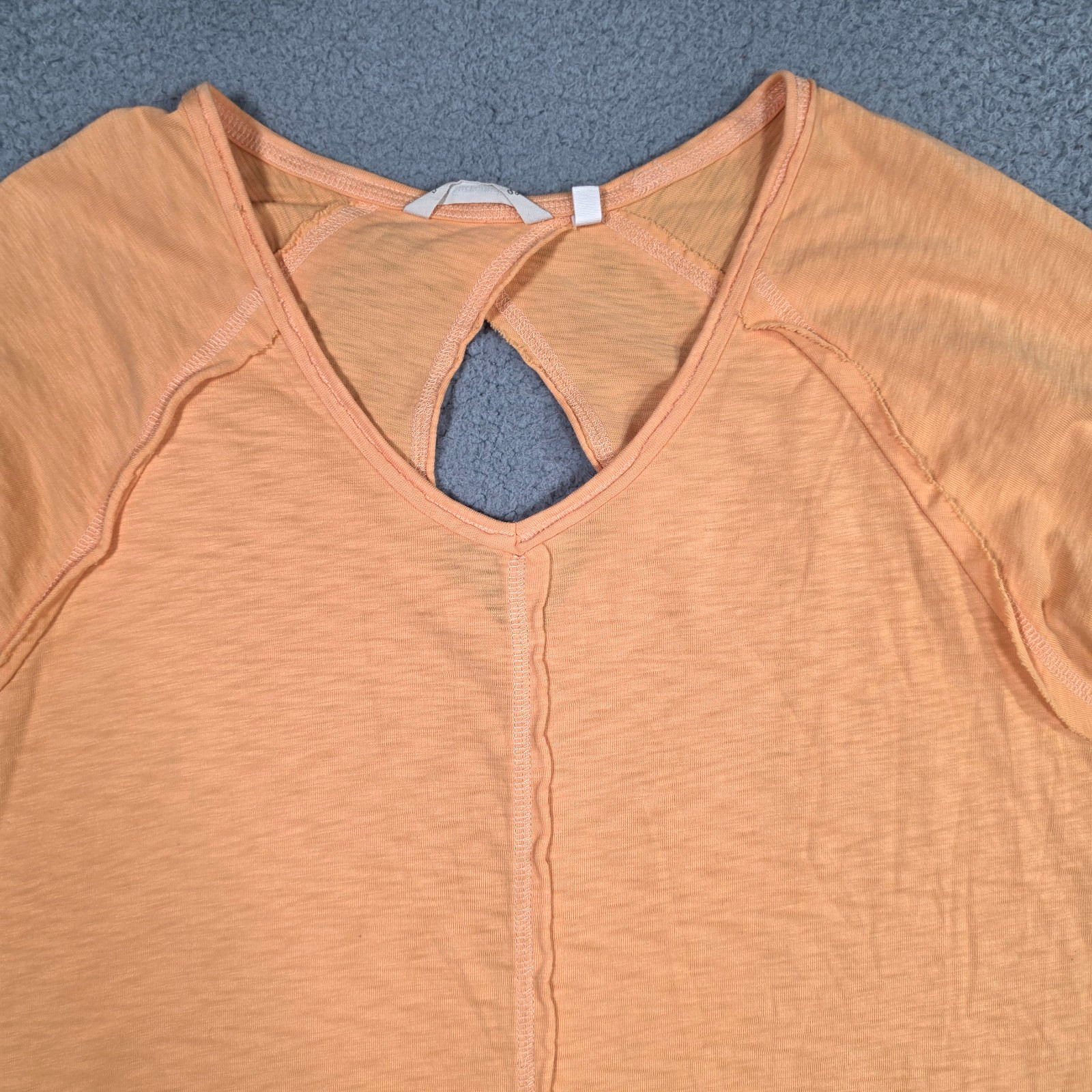 Soft Surroundings 100% Pima Cotton Tunic Top Womens Medium Orange Keyhole Back
