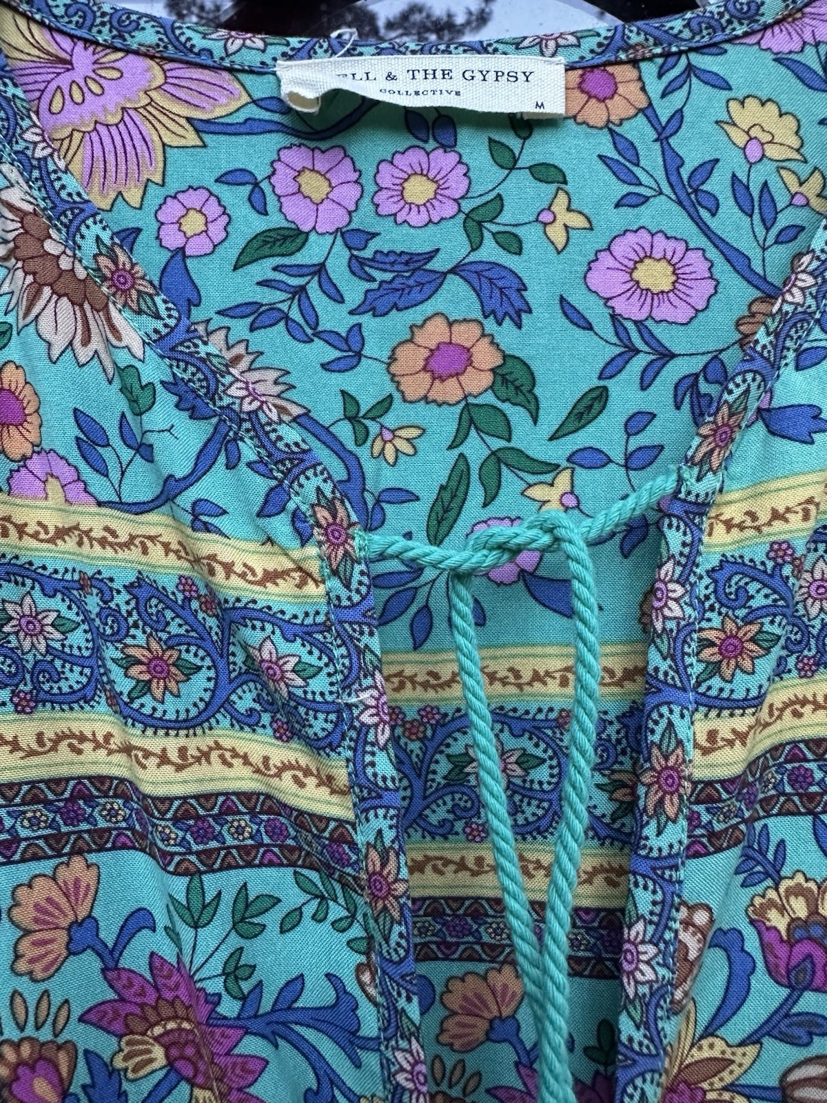 EUC Spell and the Gypsy Collective Folktown Blouse Turquoise Boho S
