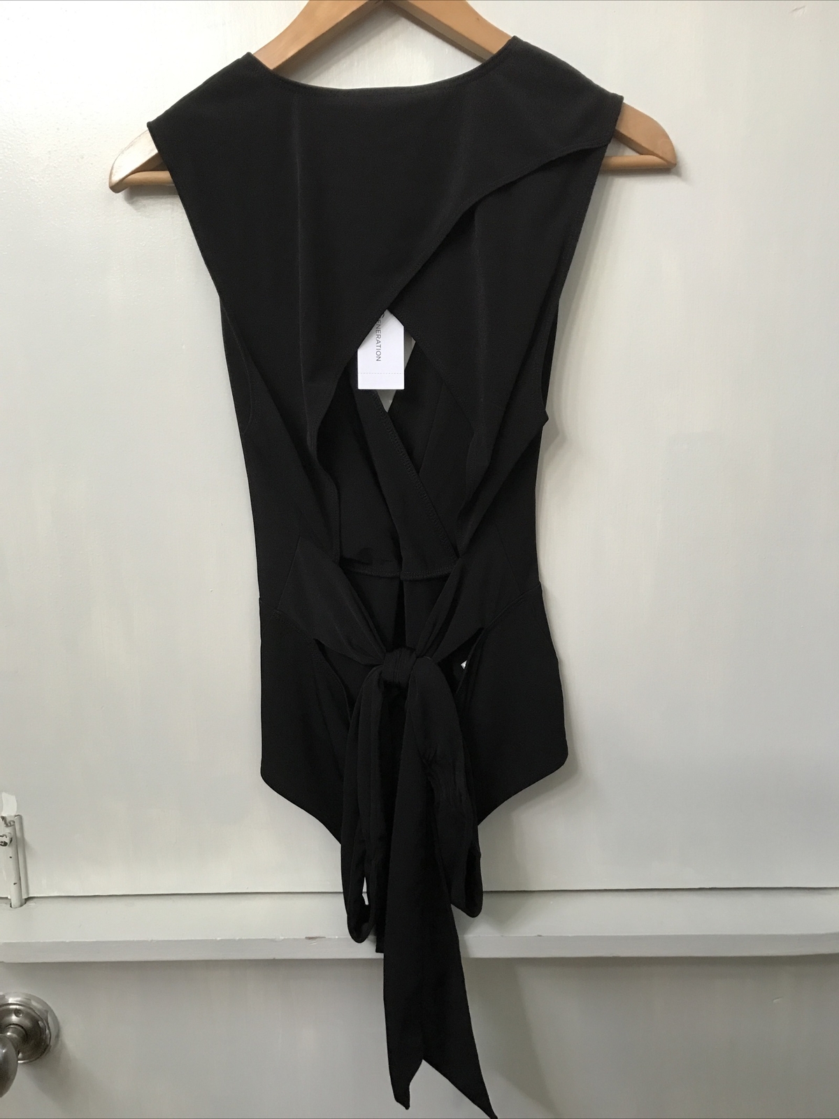 BCBGeneration Sleeveless Black Tie Back Bodysuit Size M Medium NWT