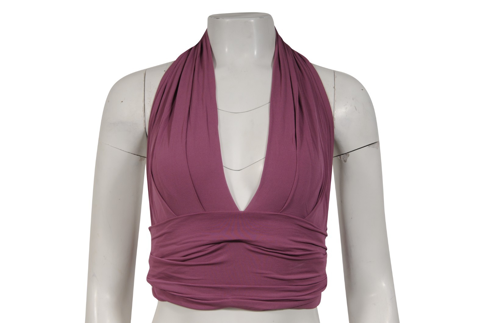 Plein Sud Womens Halter Crop Top Size IT 44 Purple Mauve Viscose Sleeveless