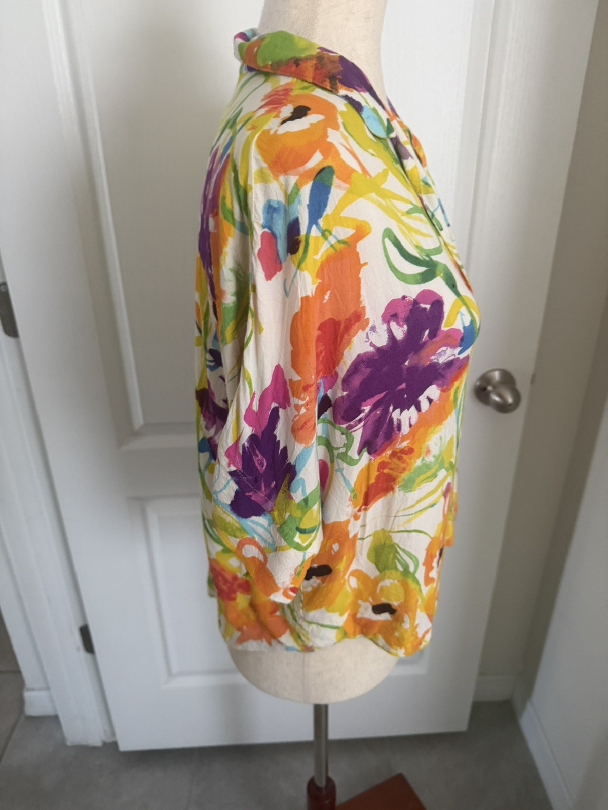 Jams World Women’s S Flower Dream Hawaiian Floral Shirt Button Up Tropical Artsy