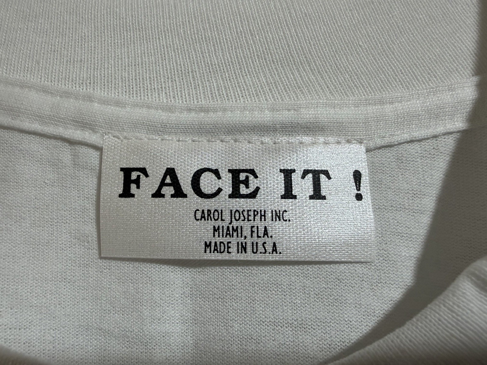 CAROL JOSEPH FACE IT! SINGLE STITCH BEJEWEL WHITE T-SHIRT XL SUGAR BABY NWT