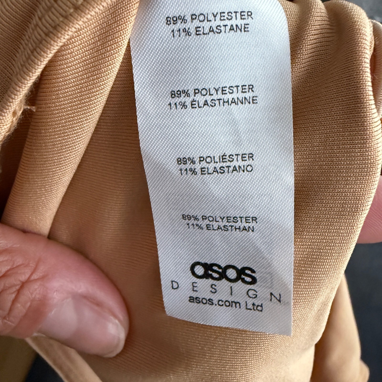 Asos Design Tan Lace-Up Cutout Bodysuit Size M/L Made In Bulgaria