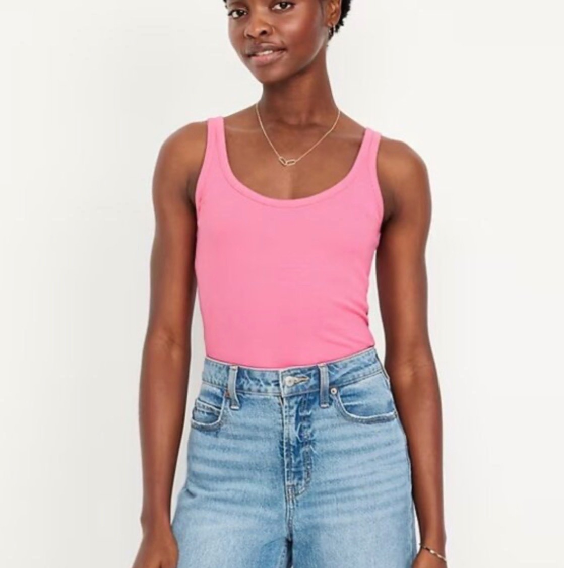 Old Navy Women’s First-Layer Ribbed Scoop-Neck Tank Top Valentine Size Large