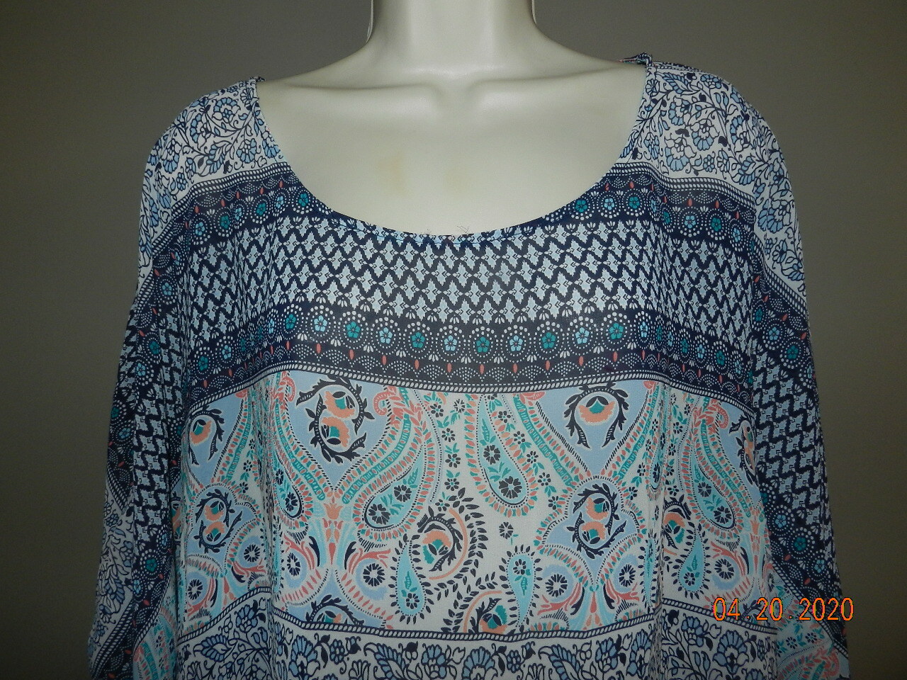 massini Kaftan Blouse Top! XL Blue