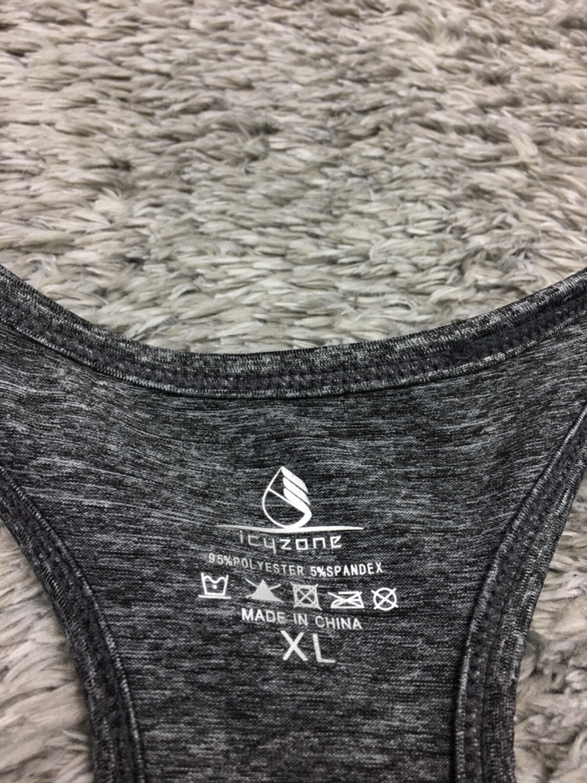 Icyzone Tank Top Womens Size XL Gray Athletic Polyester Stretch