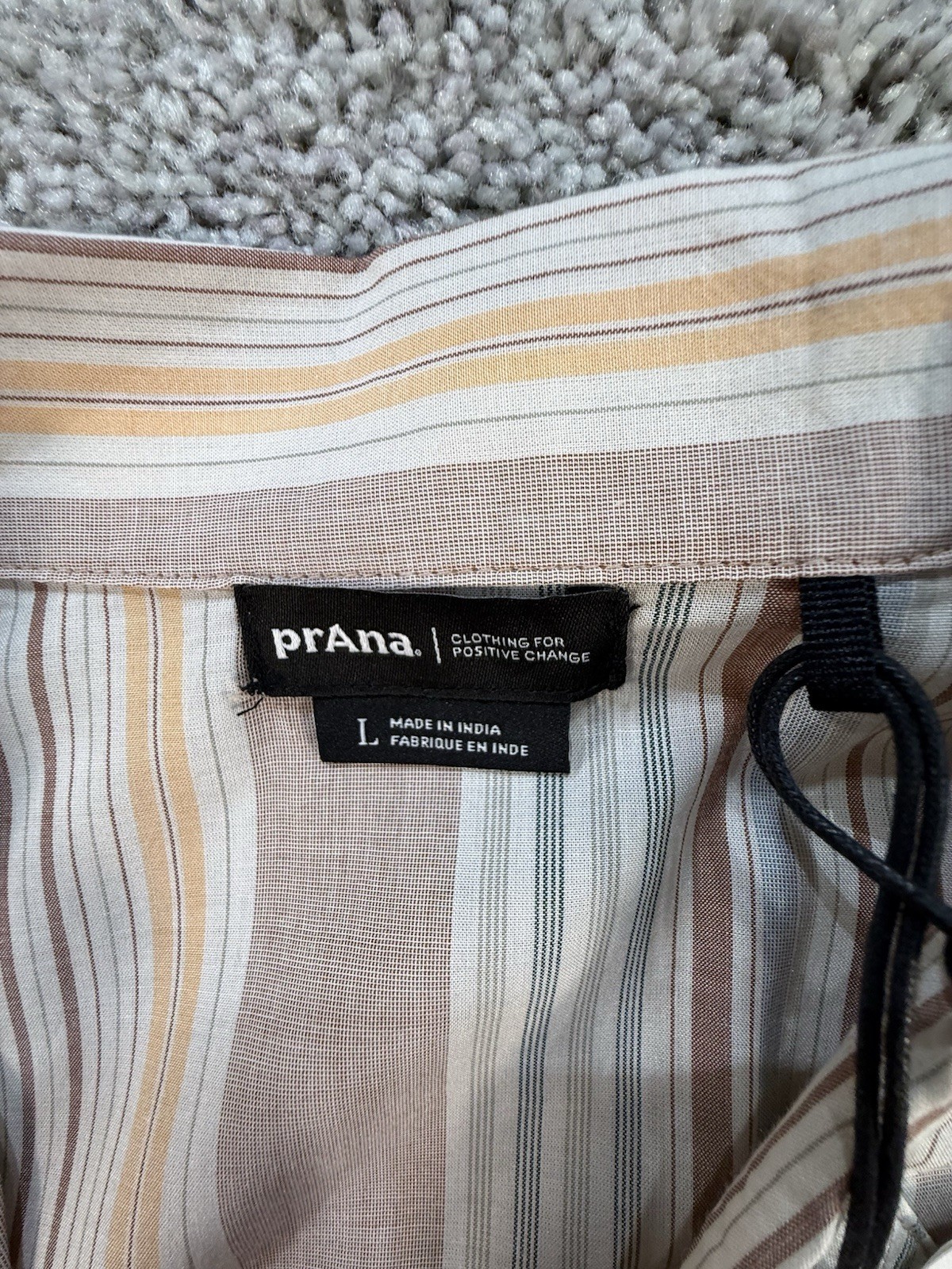NWT Prana Women’s Iguala Top Size Small Striped Cropped Mauve and Beige